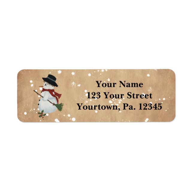 Country Snowman Address Labels (Front)