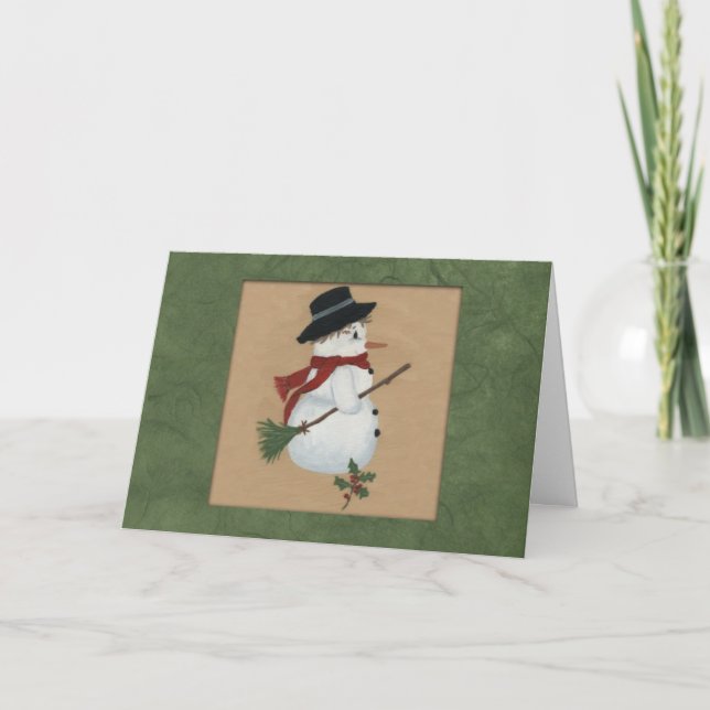 Country Snowman Christmas Card (Front)