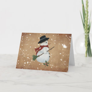 Country Snowman Christmas Card