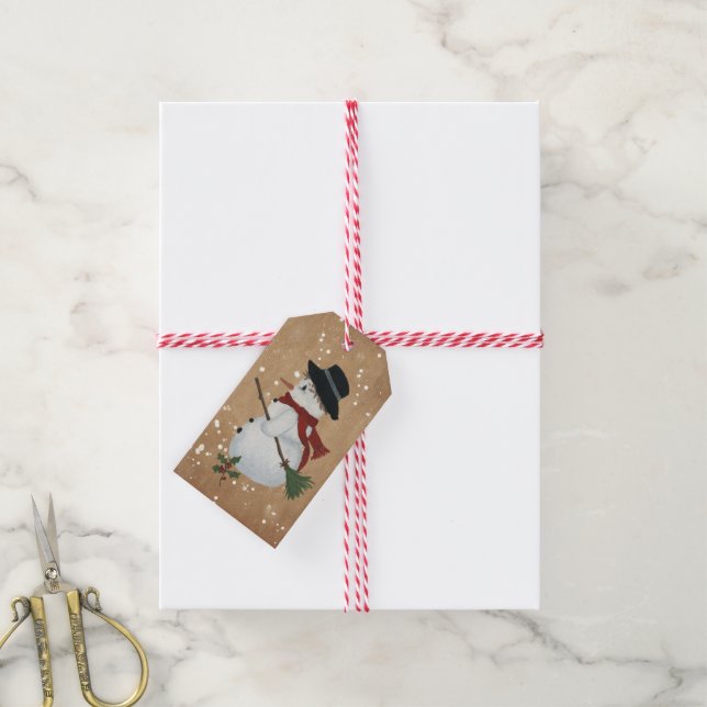Country Snowman Gift Tags (With Twine)