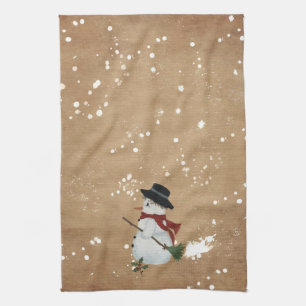 Country Snowman Kitchen Towel