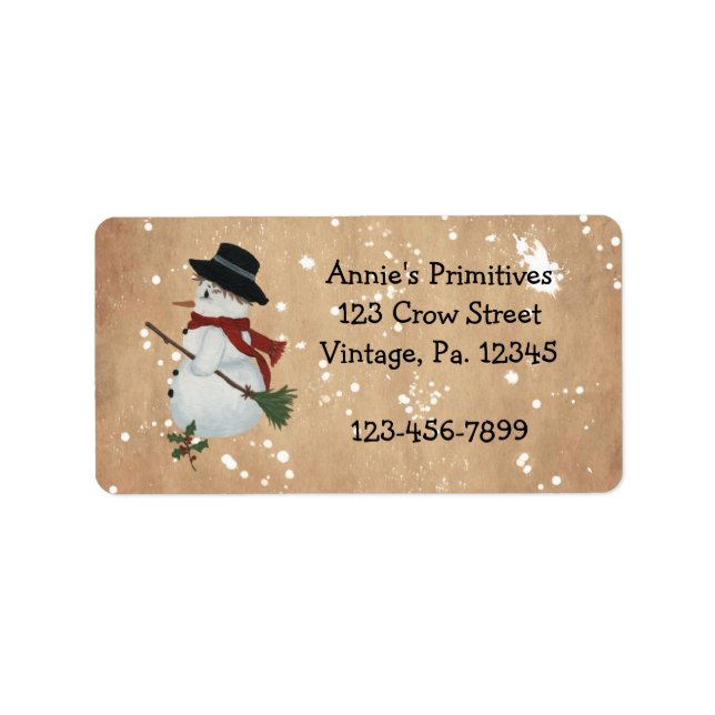Country Snowman Label (Front)