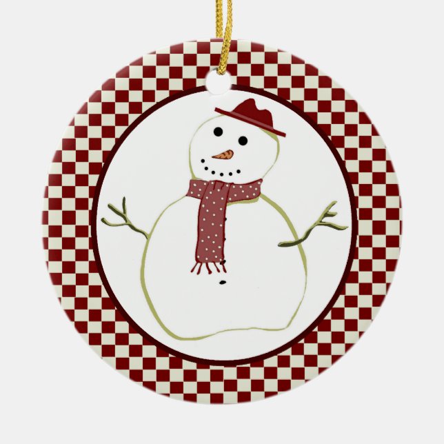 Country Snowman Ornament (Front)