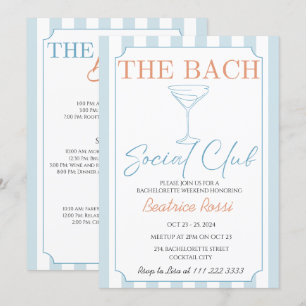 Country Social Club Cocktail Bachelorette Weekend Invitation