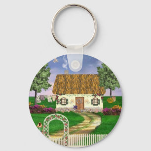 Country Spring Cottage Key Ring