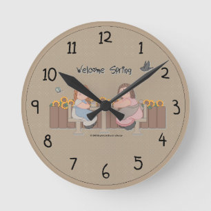 Country Spring Friends Wall Clock