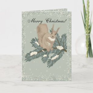 Country Squirrel Christmas Card