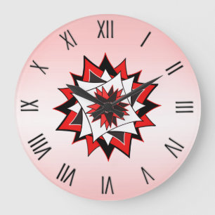 Country Star Red with Roman Numerals Large Clock