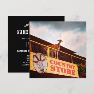 country store goat on the roof invitation