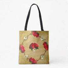 Country Strawberries All Over Print Tote Bag