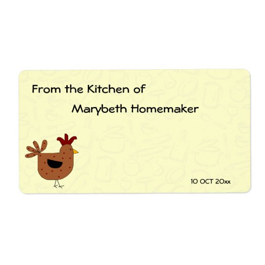 Country Style Chicken Design Homemade Food Shipping Label