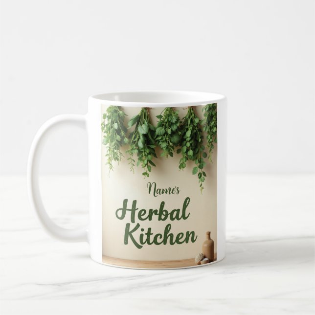 Country Style Farmhouse Herb Lover’s Mug (Left)