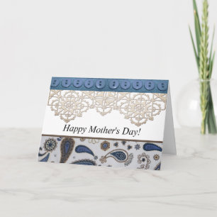 Country Style Happy Mother's Day Card with Buttons