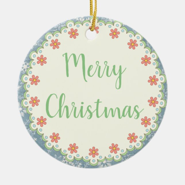 Country Style Merry Christmas Tree / Gift Ornament (Front)