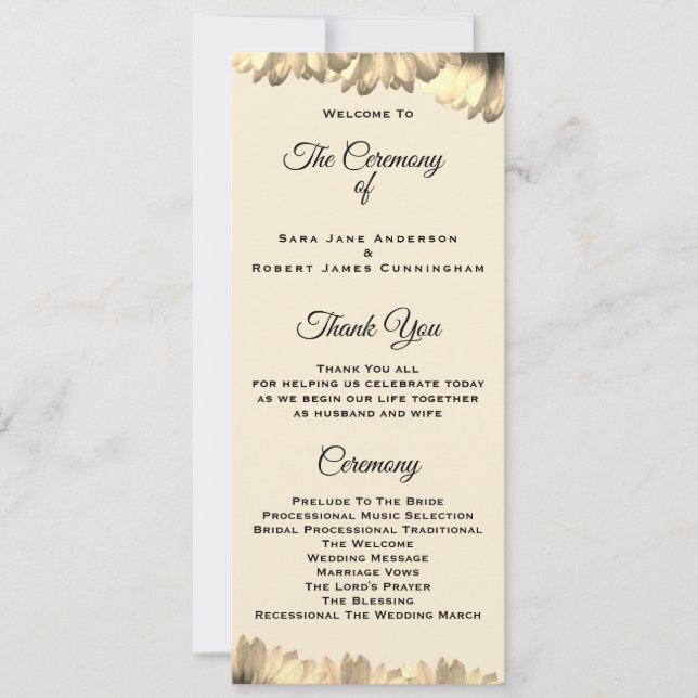 Country Style Wedding Ceremony Card (Front)