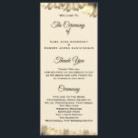 Country Style Wedding Ceremony Card<br><div class="desc">A country wedding ceremony details card that you can make your own by using the "customise this template" option to enter your wedding ceremony information. Black script and typography on an off white background. Country floral top and bottom.</div>