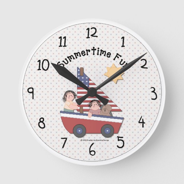 Country Summertime Fun Wall Clock (Front)
