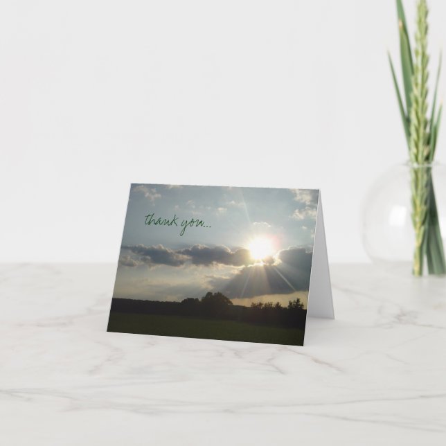 'Country Sunburst' thank you photo notecard (Front)