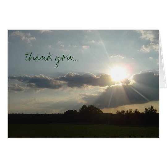 'Country Sunburst' thank you photo notecard
