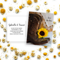 Country Sunflower and Lace Wedding Save the Date