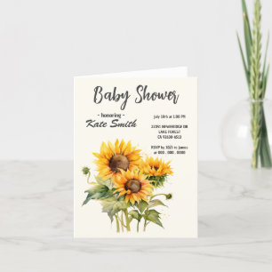 Country Sunflower Botanical Boho Baby Shower Announcement