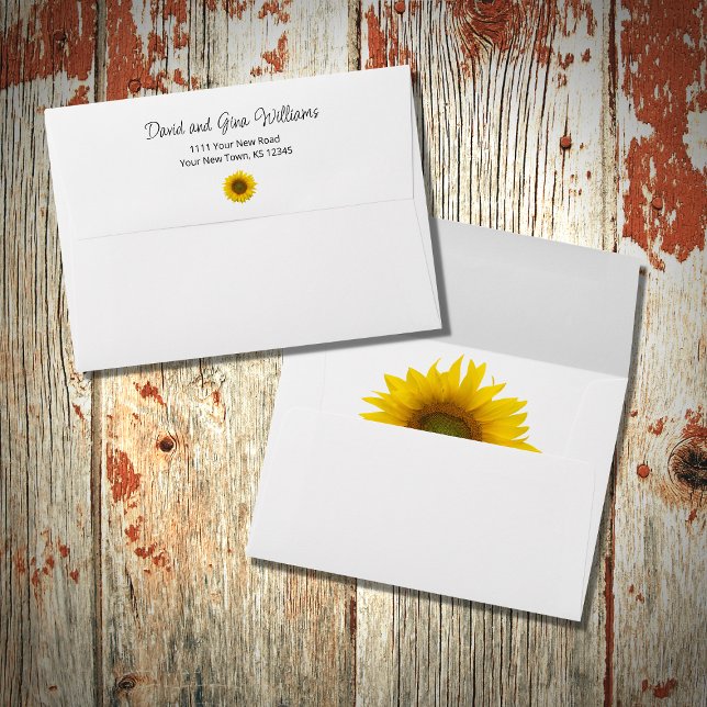 Country Sunflower Botanical Return Address  Envelope (Creator Uploaded)
