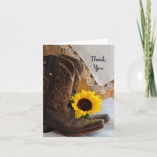 Country Sunflower Bridesmaid Thank You Card