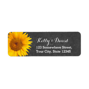 Country Sunflower Chalkboard Return Address