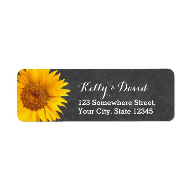 Country Sunflower Chalkboard Return Address (Front)