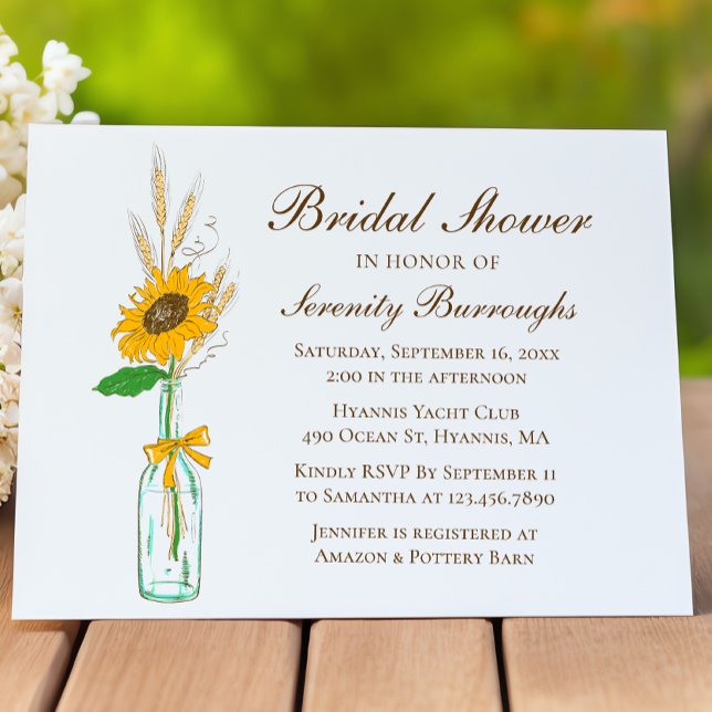 Country Sunflower Country Floral Bridal Shower Invitation (Creator Uploaded)