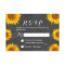 Country Sunflower Floral Chalkboard Wedding RSVP