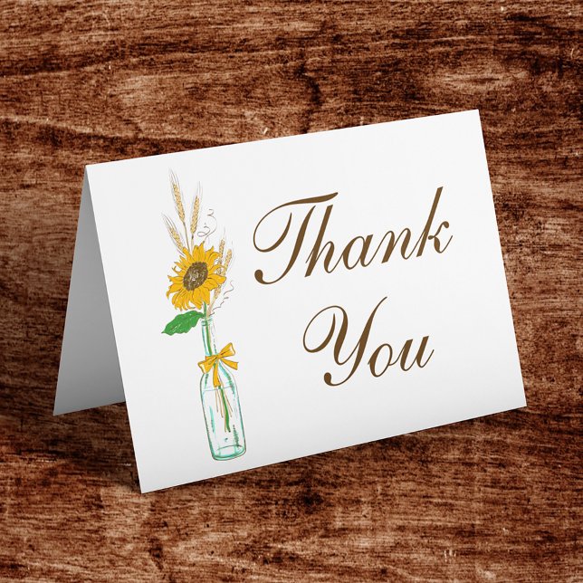 Country Sunflower Floral Thank You Rustic Wedding (Creator Uploaded)