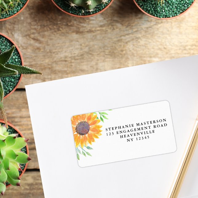 Country Sunflower Foliage Wedding Return Address  Label (Creator Uploaded)