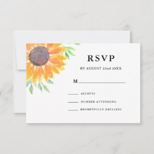 Country Sunflower Foliage Wedding RSVP