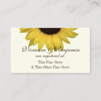 Country Sunflower Gift Registry Info Enclosure Card