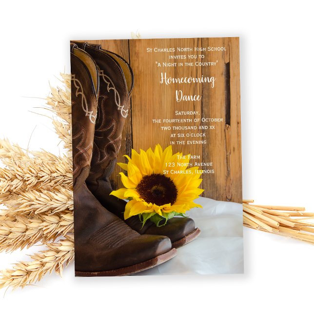 Country Sunflower Homecoming Dance Invitation (Creator Uploaded)