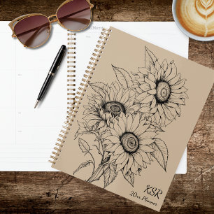 Country Sunflower Illustration Planner