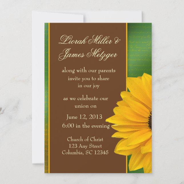 Country Sunflower Invitation Template (Front)