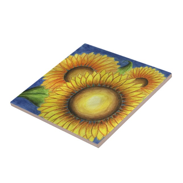 Country Sunflower Kitchen Trivet Tile Gift (Side)