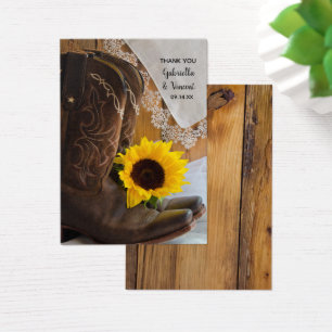 Country Sunflower Lace Western Wedding Favour Tags