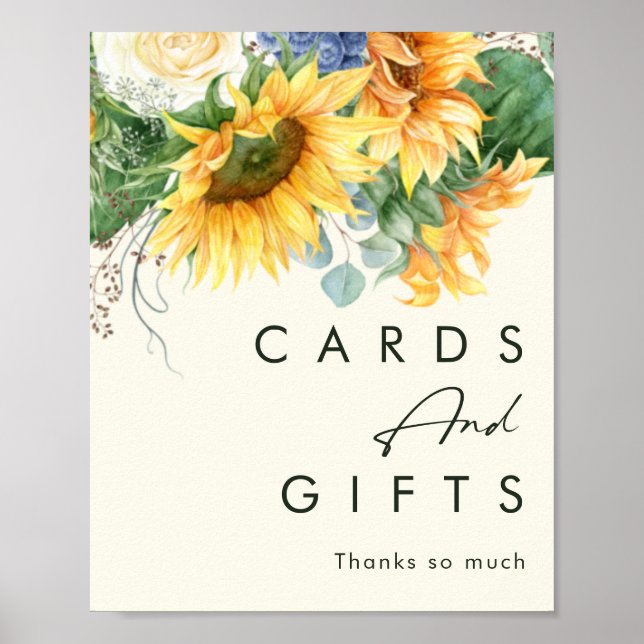 Country Sunflower Light Yellow Cards and Gifts Poster (Front)