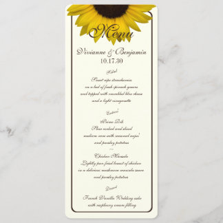 Country Sunflower Menu Card