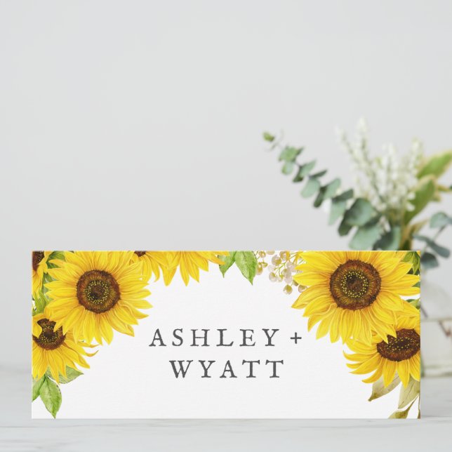 Country Sunflower Names Seating Chart Header (Standing Front)