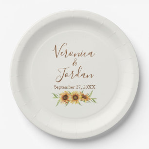 Country Sunflower Paper Plate