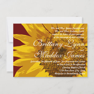 Country Sunflower Rustic Wedding Invitations
