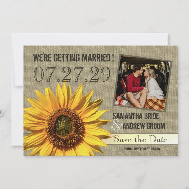 Country Sunflower Save the Date (Front)