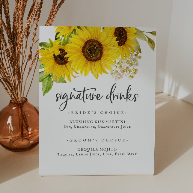Country Sunflower Signature Drinks Sign (Creator Uploaded)