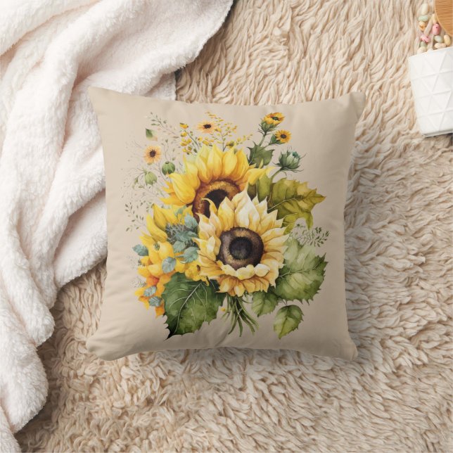 Country Sunflower Splendour  Cushion (Blanket)