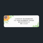 Country Sunflower Watercolor Wedding Address<br><div class="desc">This charming Sunflower Wedding return address label features an original watercolor of a yellow sunflower and green leaves on a white background. 
Customise this label with your details.</div>