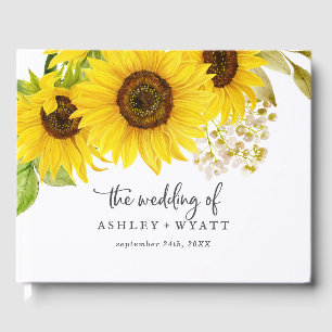 Country Sunflower Wedding Guest Book